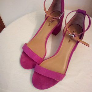 Faux Suede Sandals With Ankle Strap